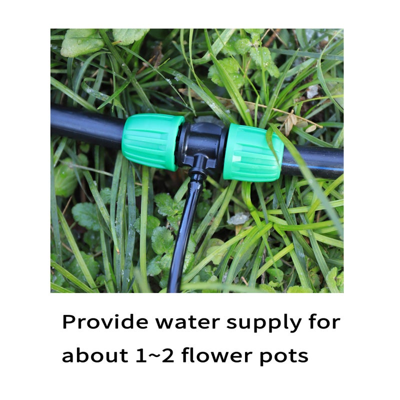 FULAIERGD 10 Pcs 1/2"" to 1/4"" Barbed Tee Connector, 1/2 Inch to 1/4 Inch Drip Irrigation Fittings Drip Line Reducer Tee Connectors 1/2"" to 1/4"" 3-Way Splitter Connectors for Garden Drip Irrigation System - Image 3